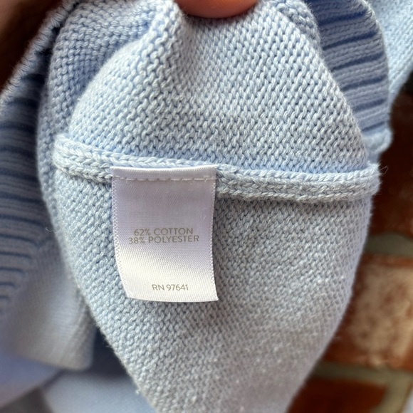 J. Jill Womens Small Blue Ribbed Knit Split Hem Boxy Sweater - Picture 5 of 8